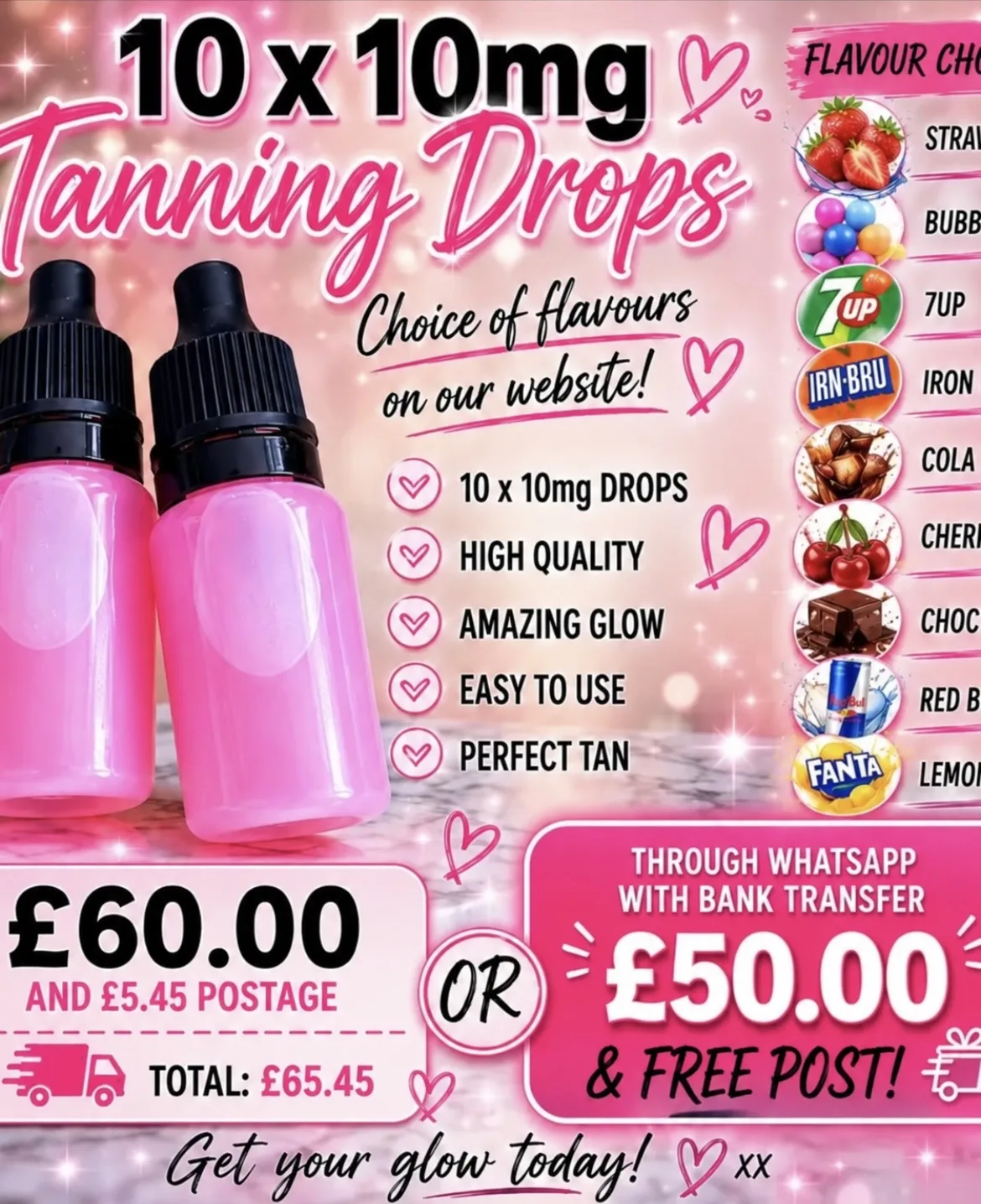 TANNING DROPS 10MG X 10 unlabelled)