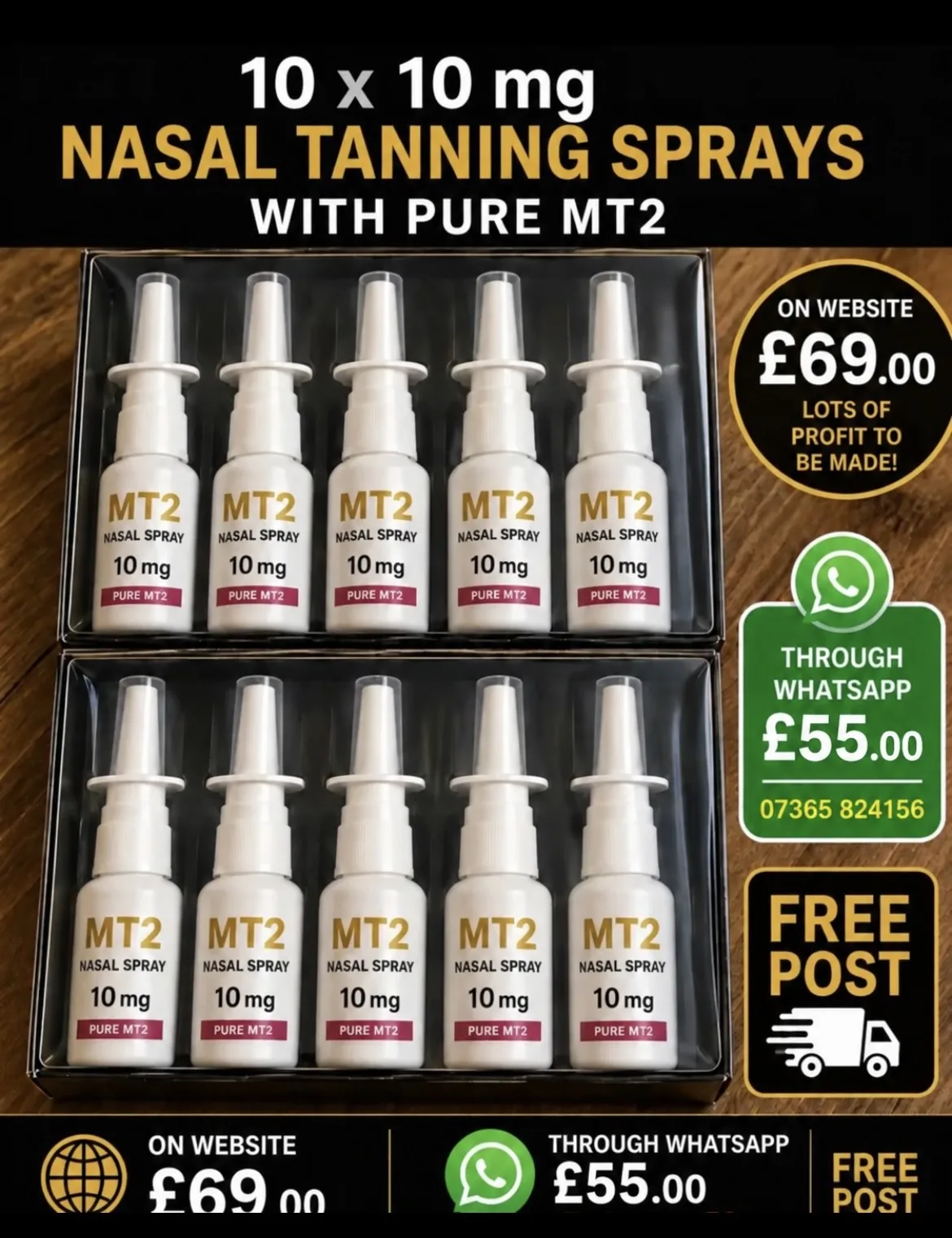 NASAL TANNING SPRAYS 10 MG X 10 (unlabelled)