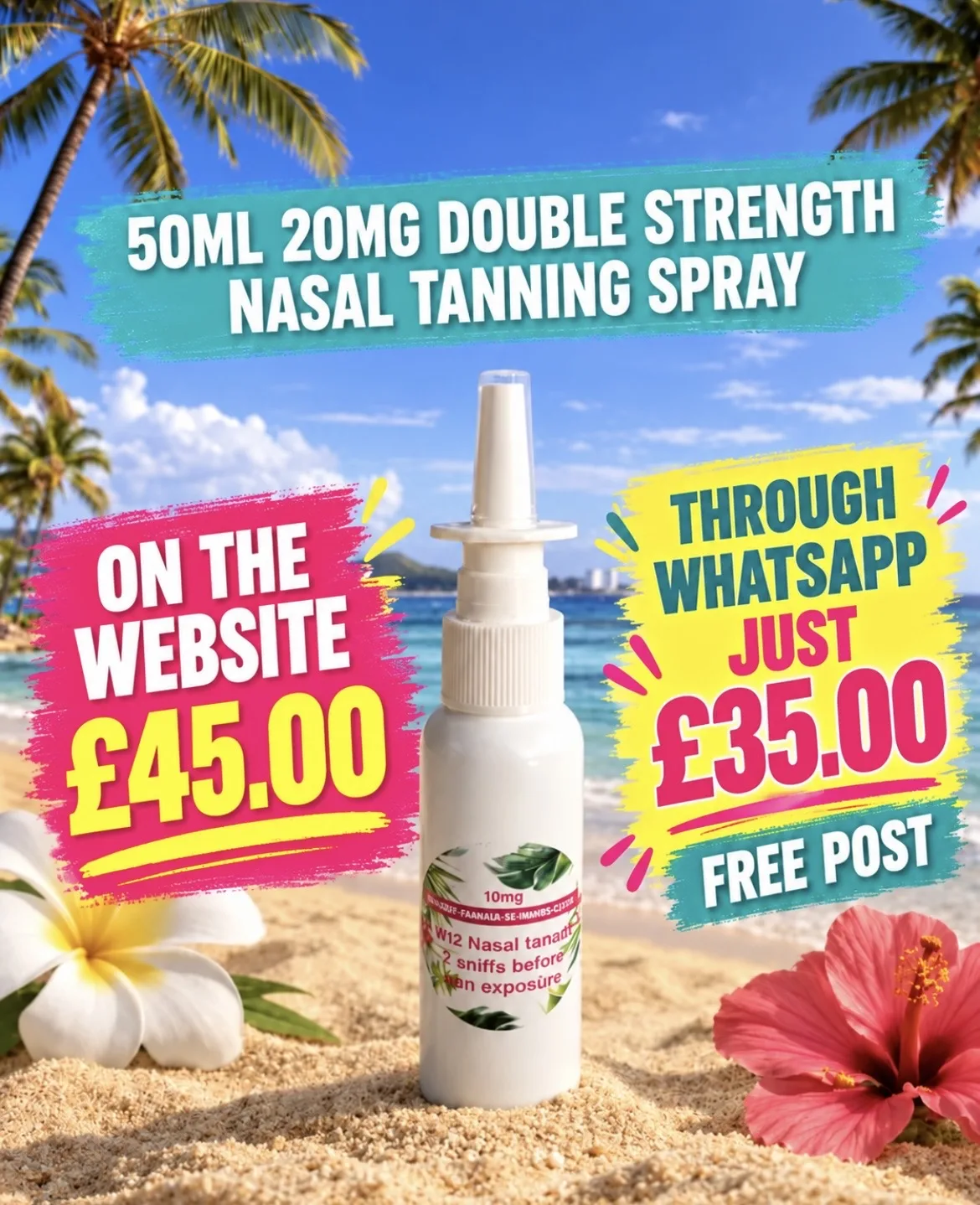50ML DOUBLE STRENGTH 20MG NASAL TANNING SPRAY ππΆοΈπ