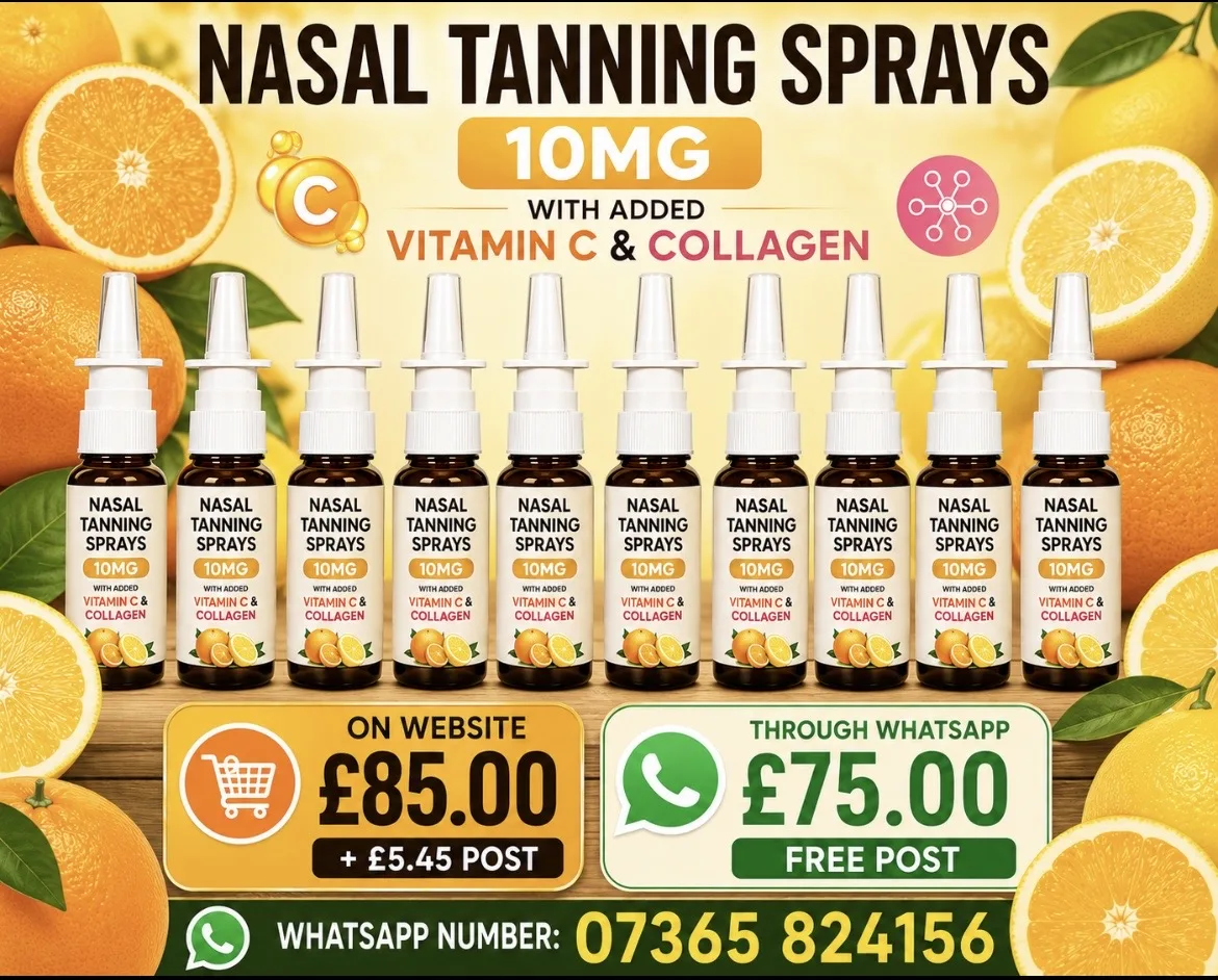 Nasal tanning sprays with added vitamin c and collagen x 10