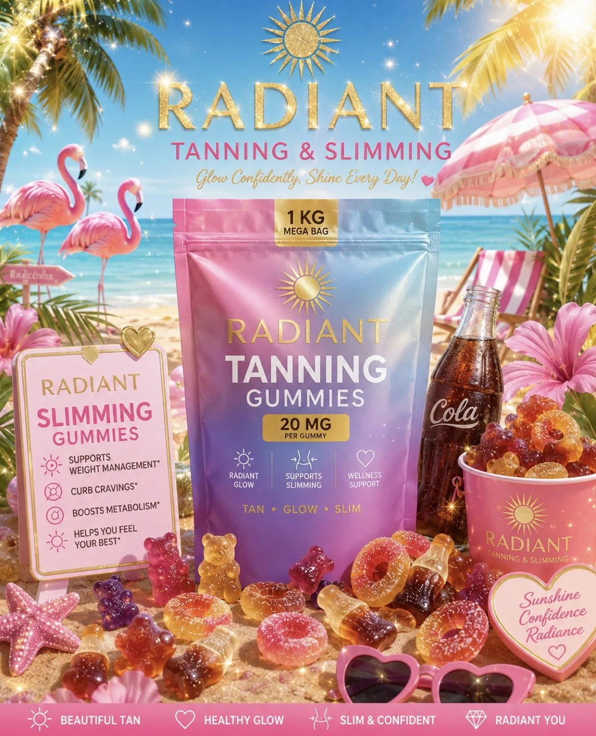 TANNING GUMMIES 20MG x 1 KG BAG