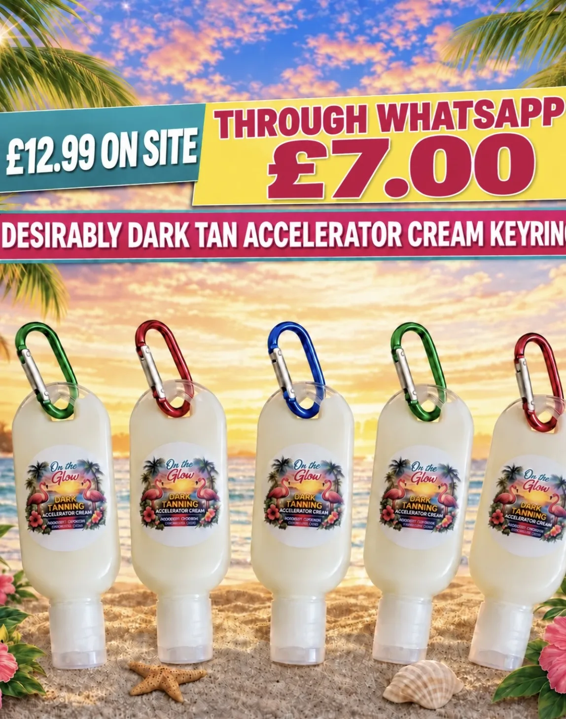 ON THE GLOW TAN ACCELERATOR KEYRING