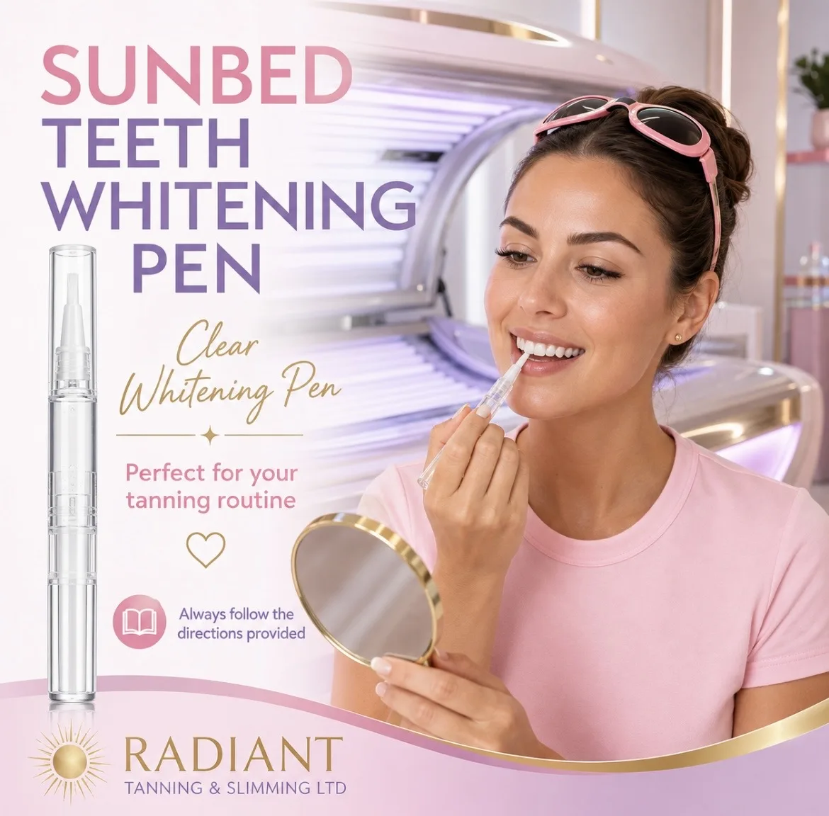 Sunbed uv teeth whitening pen